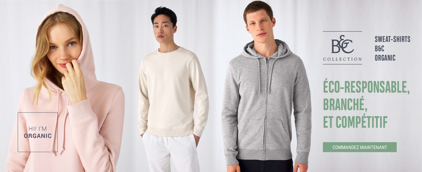 B&C organic sweat-shirts